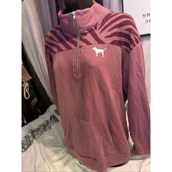 Victoria's Secret pink purple tie dye 1/4 quarter zip pullover sweatshirt xxl - Picture 2 of 4